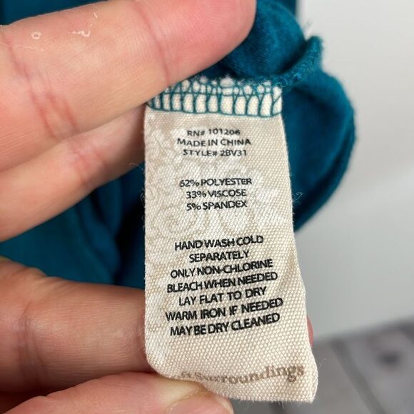 Soft Surroundings Teal Madeline Tunic light sweater long sleeve size Small - Picture 12 of 14